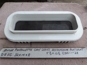 (image for) Bomar Gray Series Rectangular Portlight G310-28