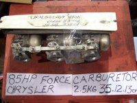 Force L Drive & Chrysler 3 carburetor set 85 90 hp (image for) Force L Drive & Chrysler 3 carburetor set 85 90 hp